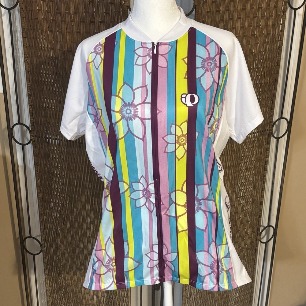 Pearl Izumi Cycling Jersey Women's Size XL Short Sleeve Zip Front Biking Floral